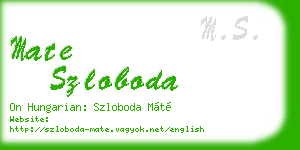 mate szloboda business card